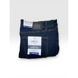 Izod Sportflex Denim Jeans Comfort Stretch Dark Wash Slim Fit Men's 38x32